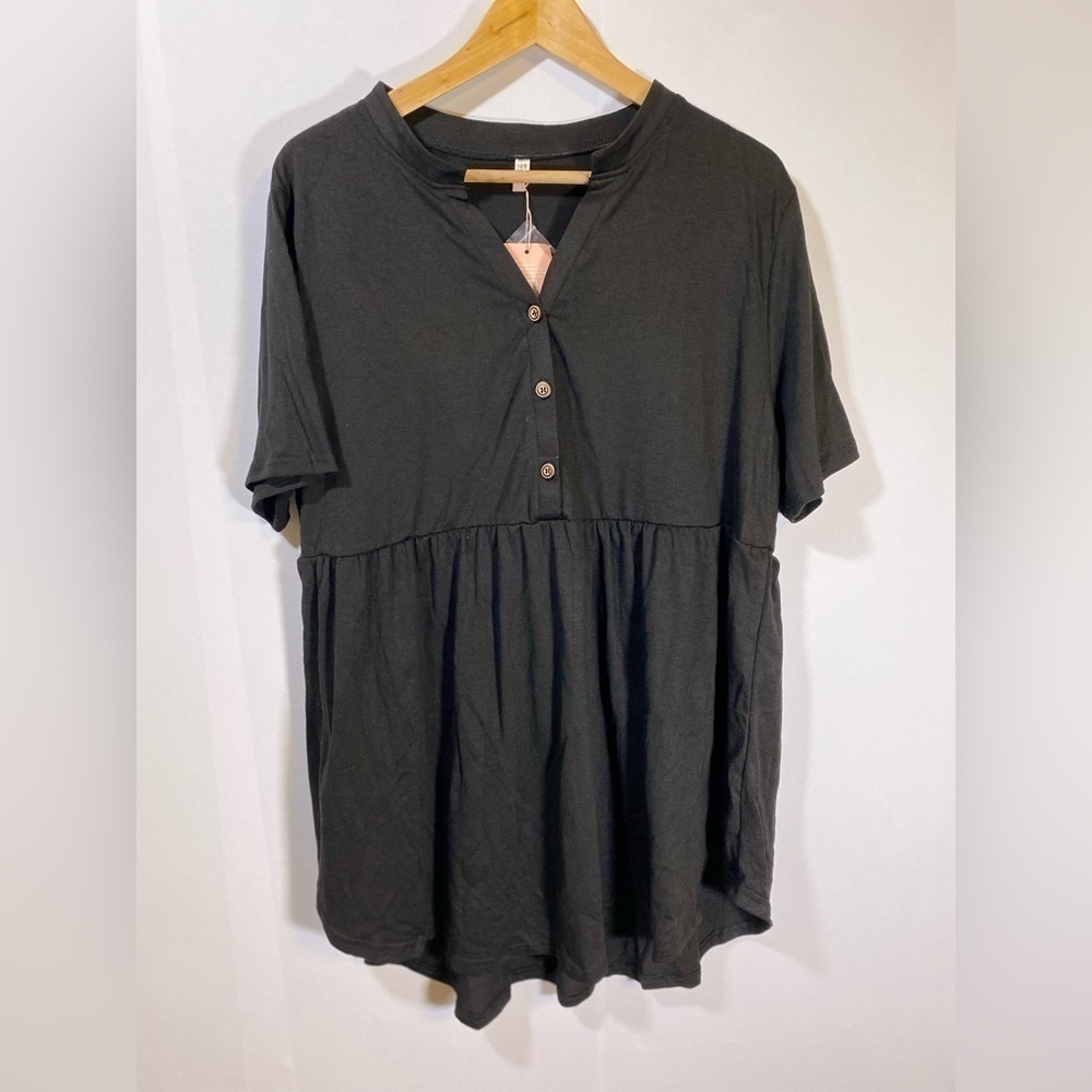 NWT PLOKNRD Tunic top Black SZ